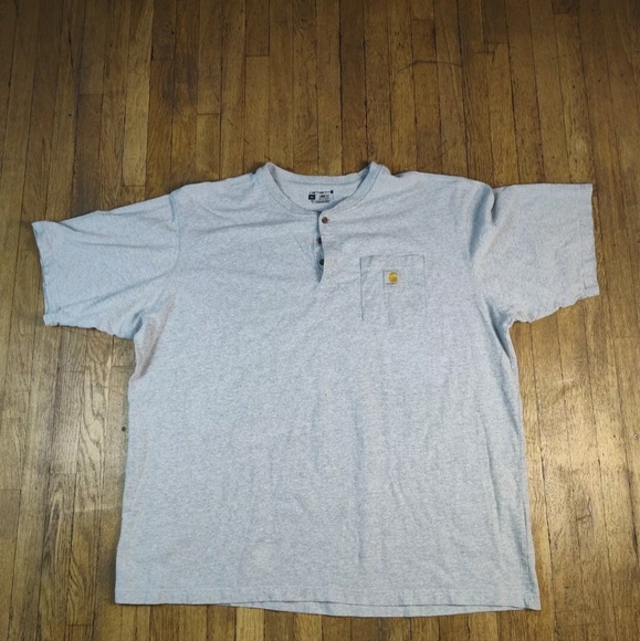 Carhartt 3 Button Gray Tee Shirt With Pocket Men's 3XL - Picture 1 of 6